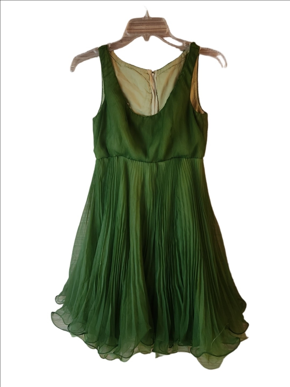 Miss Elliette Accordian Pleated Chiffon Fit-and-Flare Vintage Dress Small